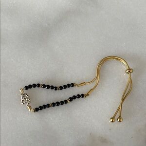Gold and Black Beaded Bracelet
